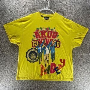 Akoo Shirt Adult‎ 3XL XXXL Yellow Hip Hop Streetwear Short Sleeve Cotton Casual